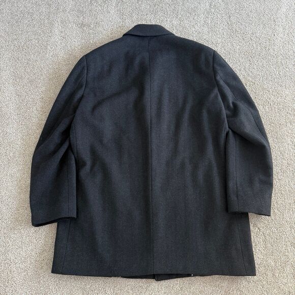 Chaps Wool Blend Top Coat 42L Mens Charcoal Gray Business Casual Overcoat Jacket - Picture 8 of 8